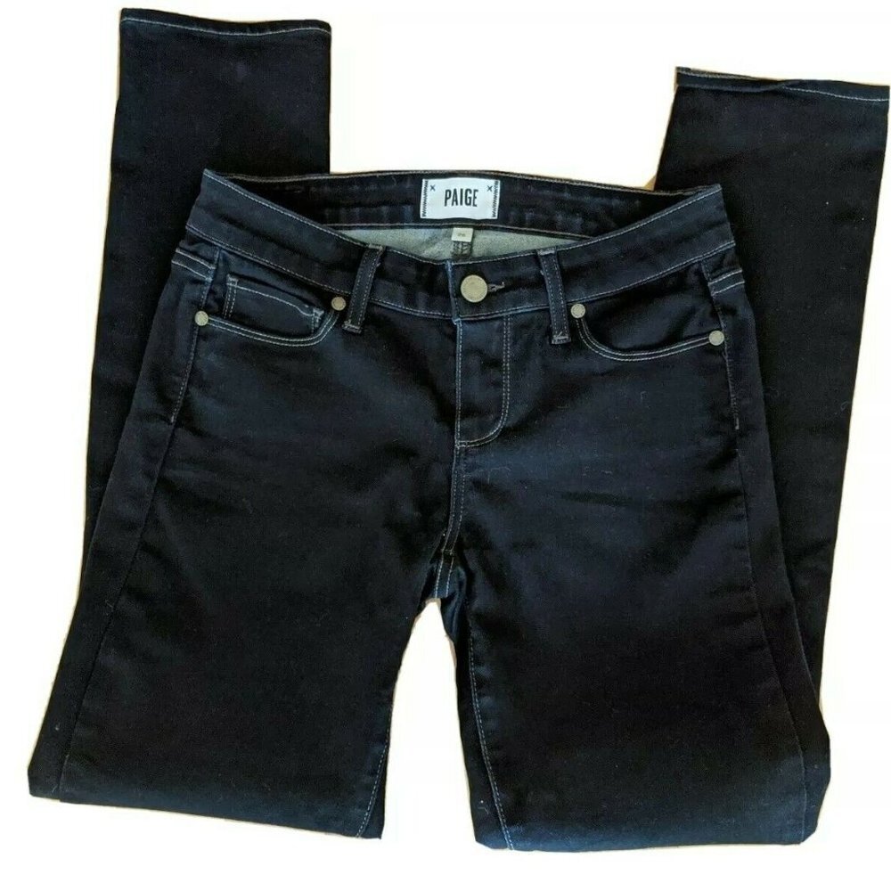 Paige Skyline Ankle Peg Skinny‎ Jeans Dark Wash Den